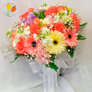 Ramo atado gerberas y rosas